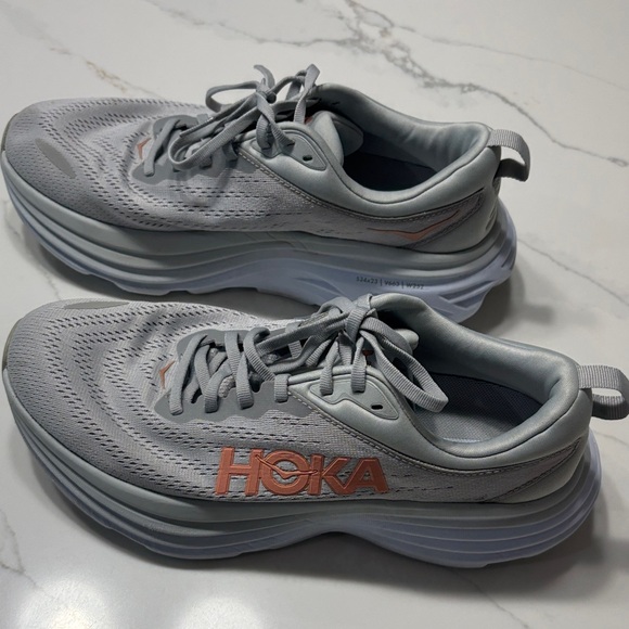 Hoka Women's Gray and Orange Athletic Shoes - Picture 4 of 17